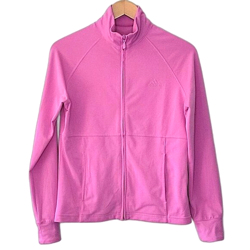 ADIDAS Pink Zip Up Stretchy Athletic Workout Exercise Jacket size M - Picture 2 of 11